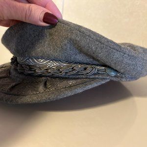 GREEK Sz M 7 1/8 Gray Wool Fisherman's Cap Made in Greece